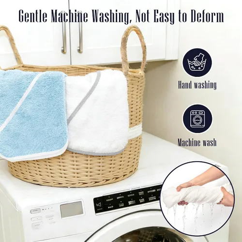 Miniatura 6 de Paquete de 2 toallas de baño para bebé - De rayón hechas de bambú, ultraabsorbentes, toallas con capucha ultrasuaves para niños - Tamaño extra