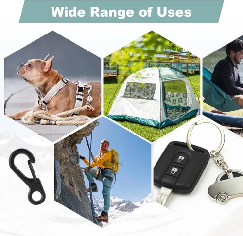 Miniatura 5 de Mini Mosquetón con Clip de Resorte con Gancho, Hebillas con Cierre para Paracord, Llavero, Mochila, Botella, Accesorios de Campamento al Aire Libre