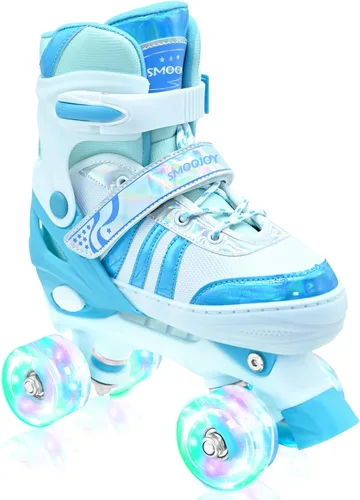 Patines de ruedas para niñas, niños y niños, 4 tamaños ajustables, para interiores y exteriores, con ruedas iluminadas para principiantes de 3 a 12