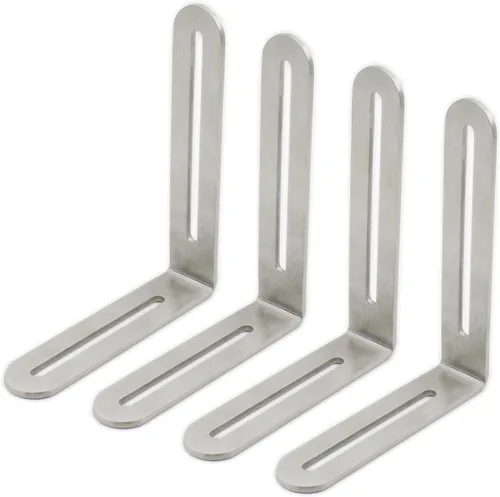 4 PIEZAS Soportes de Esquina Ajustables en Forma de L, Ulifestar Soportes de Ángulo Recto de Acero Inoxidable Grueso de Alta Resistencia, Soportes