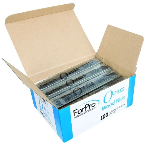 Miniatura 2 de ForPro Professional Collection O-Files - Tableros de madera, negro, grano 100/180, limas de uñas de manicura y pedicura, 6 pulgadas de largo x 0.75