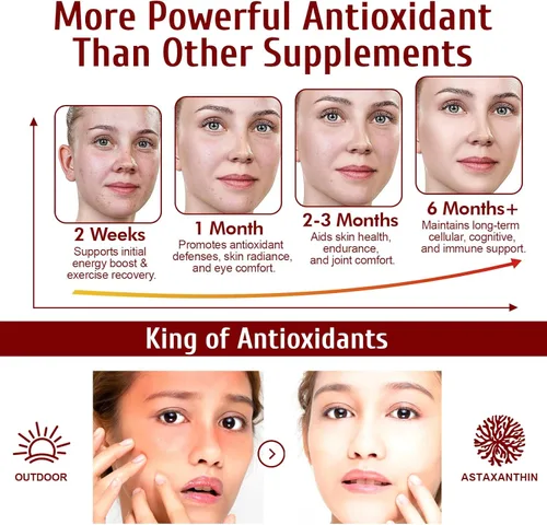 Miniatura 5 de Paquete de 2 suplementos antioxidantes de astaxantina de 12 mg, premium con actividad antioxidante, apoya los ojos, el sistema inmunológico
