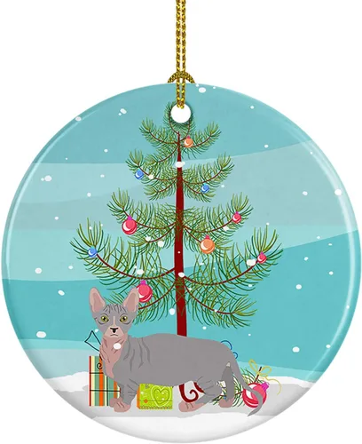 Miniatura 103 de Caroline's Treasures Adorno de cerámica con texto en inglés "Merry Christmas" para colgar en el árbol de Navidad, decoración para el hogar, Navidad
