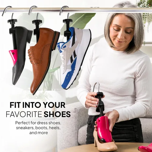 Miniatura 15 de HOUNDSBAY Ensanchadores de zapatos de plástico y madera, ampliador de zapatos ajustable para hombres y mujeres