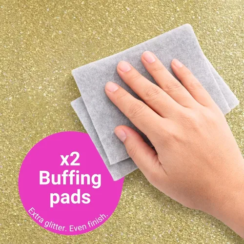 Miniatura 5 de Purpurina para pintura [5.3 onzas] – Oro champán con 2 almohadillas de pulido – Purpurina para pintar paredes para un acabado de pintura luminoso