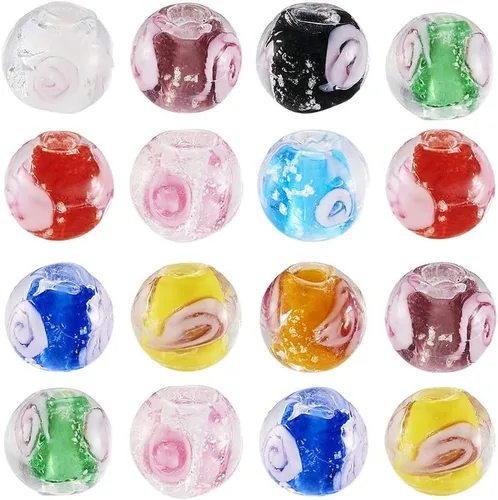 Miniatura 17 de Craftdady - Cuentas de vidrio soplado 2-2 colores mezclados