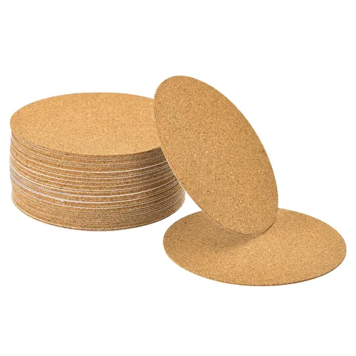Miniatura 8 de UXCELL 100 Piezas de Corcho Redondo Autoadhesivo, Láminas de Respaldo de Azulejos de Corcho de 3.5" x 3.5" para Manualidades DIY, Marrón
