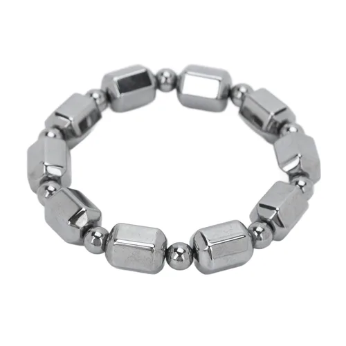 Miniatura 4 de Pulsera de piedra de Terahertz, para hombres y mujeres, simple y elegante, pulsera de piedra de energía rectangular con cuentas de terahercios
