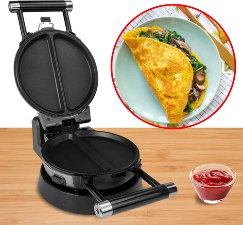 Miniatura 3 de Health and Home Gofrera 3 en 1 para Gofres, Tortilla y Gofres de Huevo, 3 Placas de Cocción Antiadherentes Extraíbles, Gofrera Belga Giratoria 360°