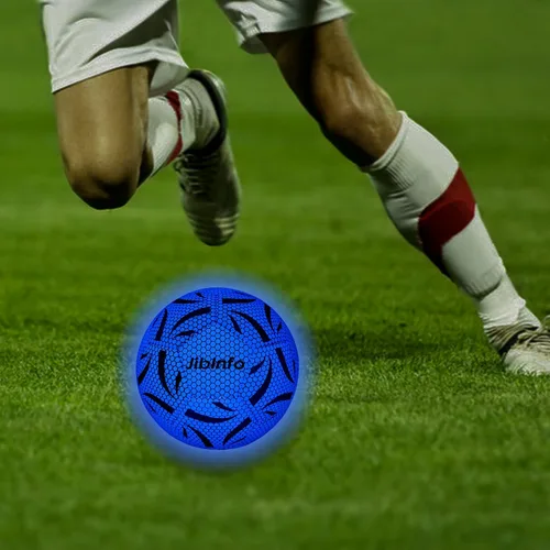 Miniatura 9 de Balón de fútbol iluminado tamaño 5, pelota de fútbol luminosa que brilla en la oscuridad, para juegos de día y noche y regalos de entrenamiento