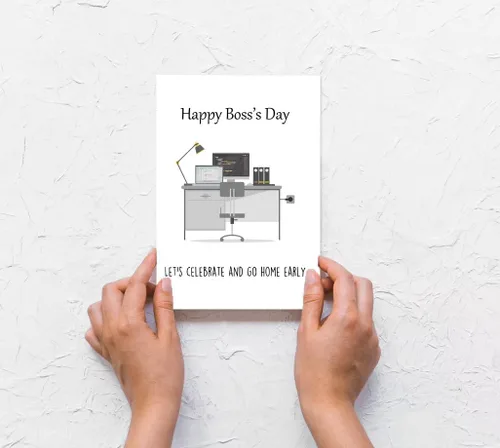 Miniatura 5 de Tarjeta de feliz día del jefe para mujeres jefas, hombres, tarjeta del día nacional del jefe de empleado de colega de trabajo, linda tarjeta