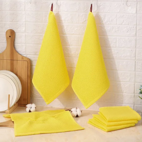 Miniatura 27 de Kitinjoy - Paños de cocina de 100 % algodón, tela de tejido gofrado, paño de limpieza ultrasuave, absorbente y de secado rápido. Beige