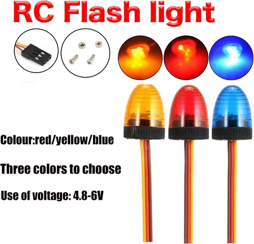 Miniatura 6 de Paquete de 2 luces LED circulares ultra brillantes de policía, lámpara estroboscópica giratoria y alarmante, 5 modos, compatible con 1/8 1/10 1/14