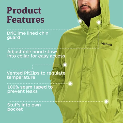 Miniatura 4 de MARMOT Men's Precip Lightweight Waterproof Rain Jacket