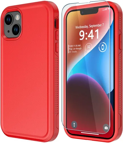 Miniatura 21 de Diverbox Funda para iPhone 14 [a prueba de golpes] [a prueba de caídas] [protector de pantalla de vidrio templado], funda de protección resistente