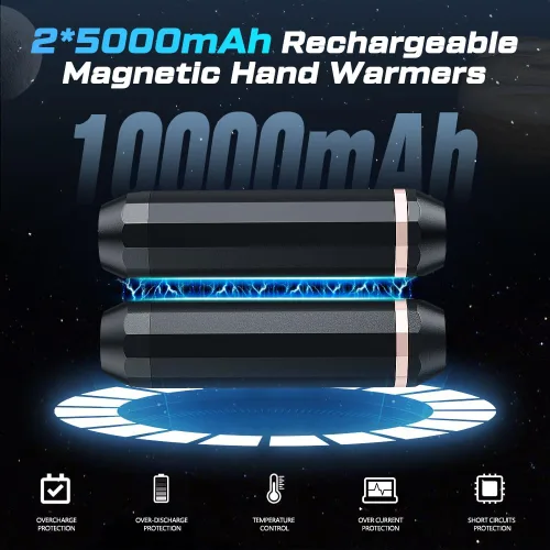 Miniatura 3 de Calentadores de manos AI 3 en 1 recargables de 10000 mAh, cargador de batería dual y linterna, calentador de bolsillo portátil de calefacción