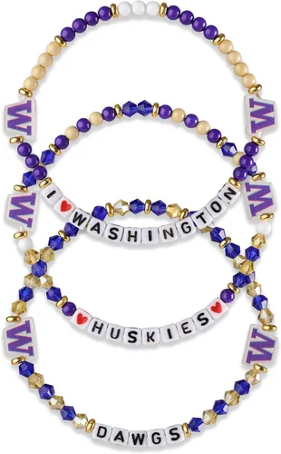 Miniatura 83 de FOCO NCAA unisex-adulto Paquete de 3 Pulseras de la Amistad con Cuentas con Logotipo de Equipo Universitario de la NCAA Oficialmente Licenciadas