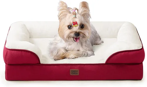Miniatura 89 de EHEYCIGA - Cama ortopédica para perro grande, impermeable, de espuma viscoelástica y espuma tipo caja de huevos, bordes elevados, antideslizante