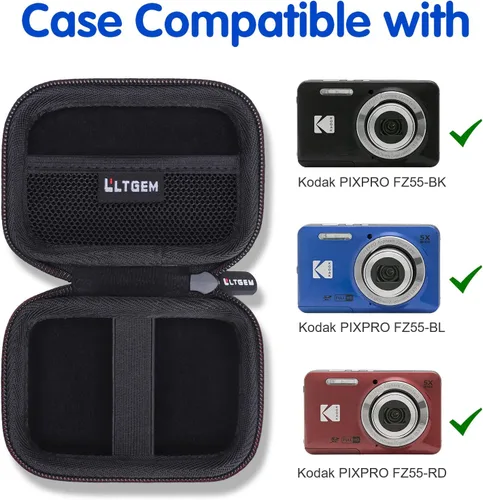 Miniatura 5 de LTGEM - Funda compatible con cámara digital Kodak PIXPRO Friendly Zoom FZ55 de 16 MP, color negro