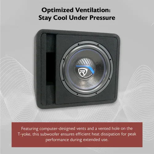 Miniatura 7 de Rockville VS15K52 - Subwoofer para automóvil K5 de 2000 W de 15 pulgadas en recinto ventilado, bobina de voz única de 2 ohmios, caja MDF