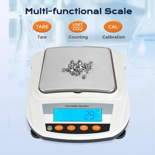 Miniatura 5 de Bonvoisin Balanza electrónica recargable de la balanza 3000gX0.0.04 oz del laboratorio Balanza analítica de la precisión Balanza de laboratorio