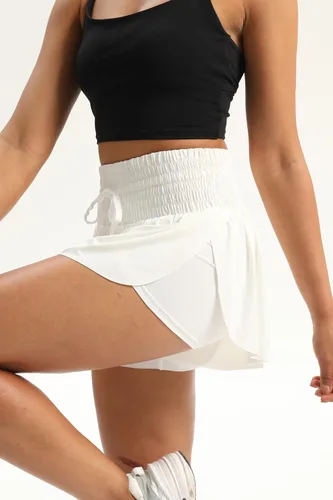 Miniatura 5 de Blaosn Pantalones cortos atléticos fluidos para mujer, cintura alta, gimnasio, yoga, entrenamiento, correr, pantalones cortos, falda, ropa linda