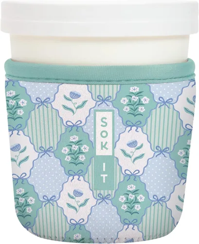 Miniatura 159 de Sok It IceCreamSok - Funda de neopreno aislada (flores abstractas, pintas de helado cónicas)