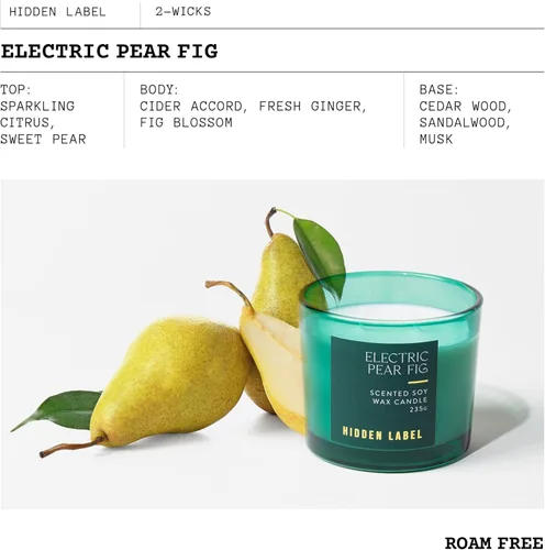 Miniatura 2 de Vela eléctrica perfumada de higo de pera, cera de soja natural de 8.3 onzas, velas perfumadas de vacaciones para el hogar, 45 horas de combustión