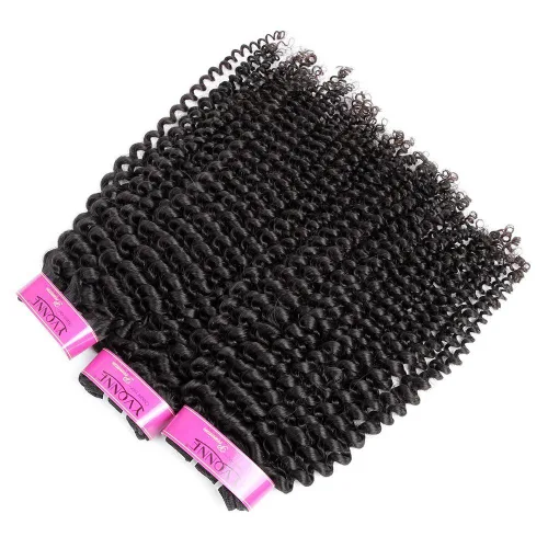 Yvonne 3 paquetes de cabello humano rizado rizado rizado extensiones de cabello virgen brasileño con color natural (18)