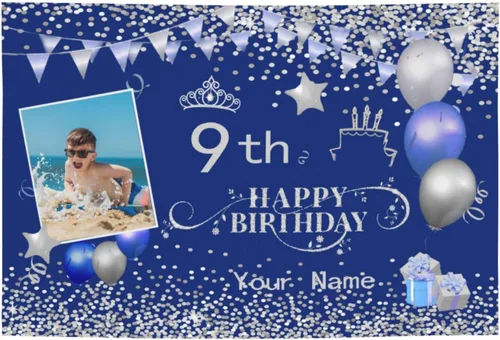 Miniatura 10 de Cartel personalizado de feliz cumpleaños con foto/nombre para mujeres, hombres, niños, fiesta de cumpleaños, suministros de decoración de interiores
