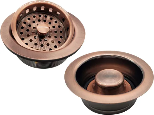 Miniatura 17 de Westbrass D2165-50 Colador de cesta de cocina grande estilo poste con brida de eliminación de residuos y tapón, capa en polvo blanco Blanco