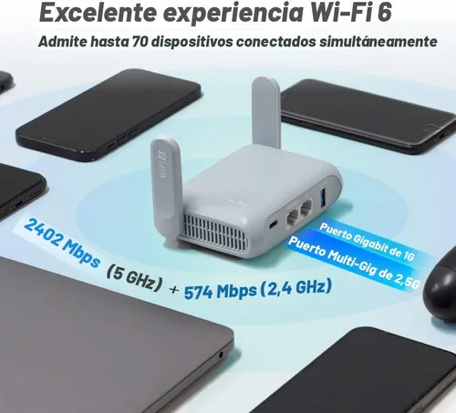 Miniatura 5 de GL.iNet GL-MT3000 (Beryl AX) - Router portátil de viaje, Wifi 6 de bolsillo inalámbrico 2.5G, routers VPN portátiles WiFi para viajes, enrutadores
