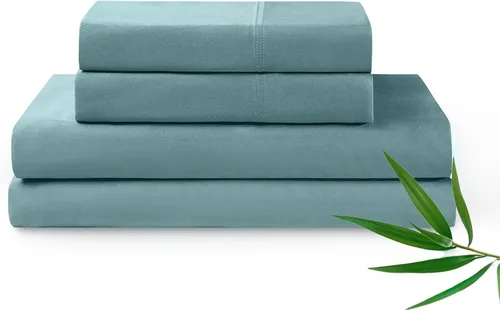Miniatura 17 de YnM Juego de sábanas refrescantes con 100% rayón derivado de bambú, tela 500TC con 2 fundas de almohada y sábana encimera, bolsillo profundo de 19