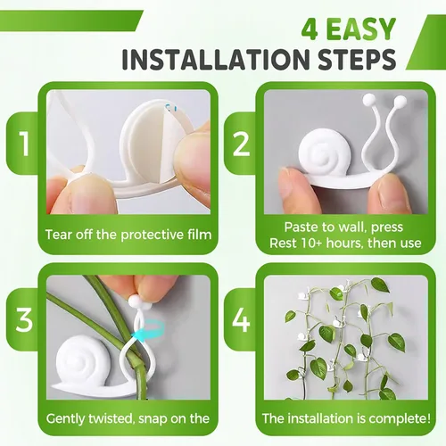 Miniatura 6 de Clips de pared para escalada de plantas, clips de soporte para plantas 2025, clips de jardín reutilizables, clips de soporte para plantas