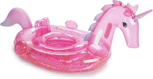 Miniatura 7 de FUNBABY by FUNBOY - Flotador inflable de lujo de un unicornio con purpurina para bebés y niños, perfecto para una fiesta de verano en la piscina