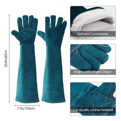 Miniatura 2 de AOWPFVV Guantes de manejo de animales, a prueba de mordeduras, guantes multiusos para mascotas, para viajes a veterinarios, preparación a prueba