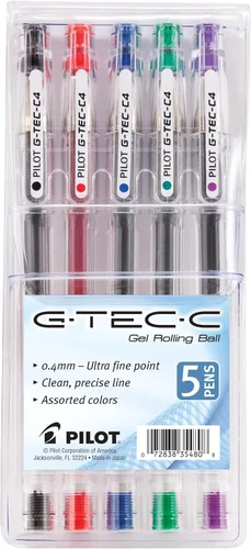 Miniatura 3 de PILOT G-Tec-C Bolígrafos de Tinta de Gel de Bola Rodante, Punta Ultra Fina (0.4mm), Tinta Negra, Paquete de 12 (35491)