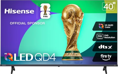 Miniatura 2 de Paquete de Hisense de 40 pulgadas Class QD4 Series Hi-QLED FHD Smart Fire TV (40QD4QF, modelo 2025) + barra de sonido Hisense HS2100 2.1 Ch 240W