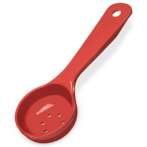 CFS Measure Miser - Cuchara medidora perforada con mango corto, 2 onzas, color rojo (paquete de 12)