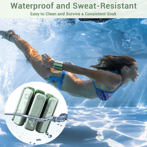 Miniatura 4 de Sportneer Pesas de muñeca y tobillo para mujeres y hombres, 1 par (1 libra/2 libras cada uno), pulsera con peso ajustable de silicona para yoga