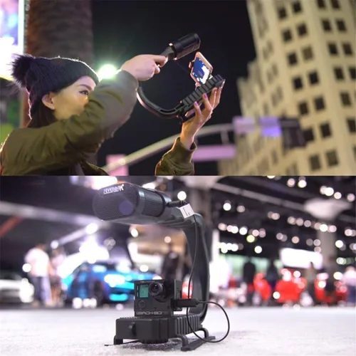 Miniatura 2 de Agarre de mango de video con micrófono integrado para DJI OSMO, estabilizador de mano universal de cámara Sevenoak Micrófono estéreo integrado