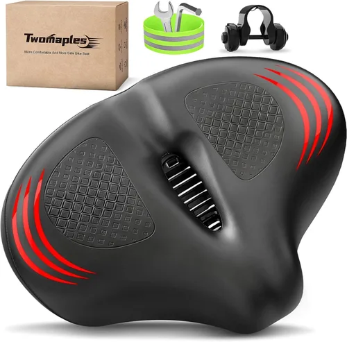 Miniatura 10 de Bike Seat Noseless Wide Bicycle Seat for Women Men, Bike Seats Cushion Comfort for Big Butt, Multiple Fit Saddle for Peloton, Electric, Exercise