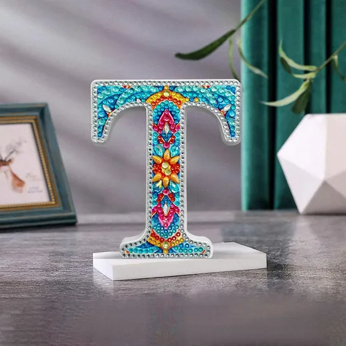 Miniatura 24 de YOYA Letras de Artesanía de Madera con Arte de Diamantes 5D de 6 Pulgadas para Decoración de Pared, Kits de Arte de Diamantes de Letras de A
