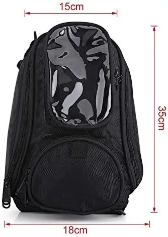 Miniatura 5 de Aramox Bolsa de tanque de motocicleta, bolsa magnética universal, bolsa de sillín de motocicleta con correa