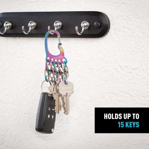 Miniatura 16 de Nite Ize Bigfoot Locker KeyRack - Soporte de acero inoxidable para coche, casa y otras llaves - Mosquetón con S-Biners - Capacidad para 15 llaves a