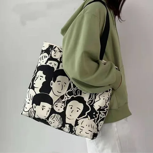 Miniatura 3 de GODWOODS Bolso de mano estético de lona con cremallera para mujer, bolsas de hombro de viaje con compartimentos