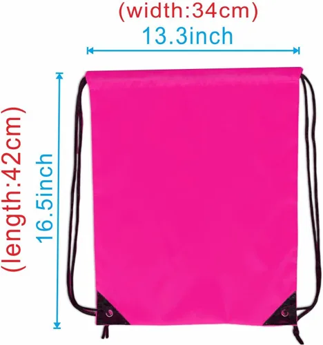 Miniatura 3 de Drawstring Backpacks, 40 Pack Bulk Drawstring Bags, Cinch Bags for Outdoor Sports - fuchsia or rose