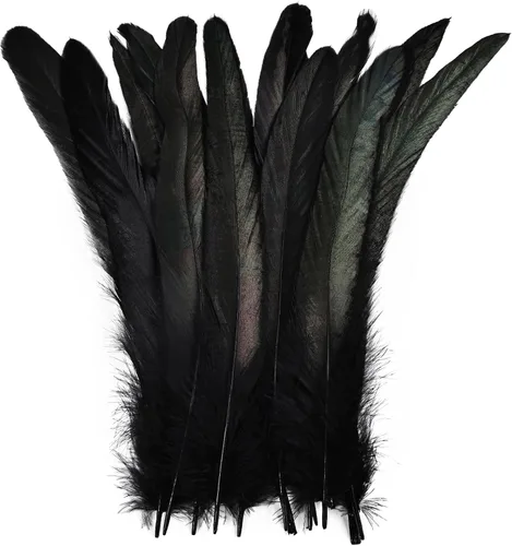 Miniatura 8 de Plumas de cola de gallo azul aguamarina, 100 plumas de cola de gallo de 8 a 10 pulgadas de largo, a granel para capa de chal de plumas, costura