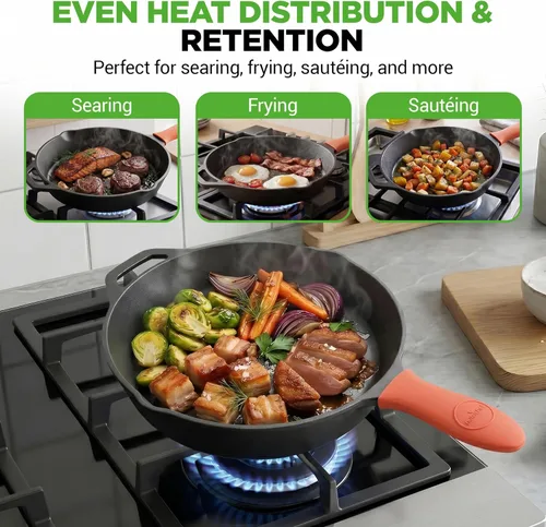 Miniatura 6 de NutriChef 10 "Pre-sazonado de hierro fundido PFOA-Free Horno Cocina Nón
