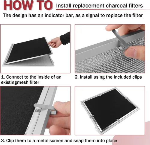 Miniatura 5 de HPF30 - Kit de filtros de carbón sin conductos para campana extractora, para modelos Broan de doble filtro S97020466 compatible con filtros XC